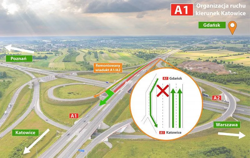 Węzeł Ł&oacute;dź P&oacute;łnoc autostrada