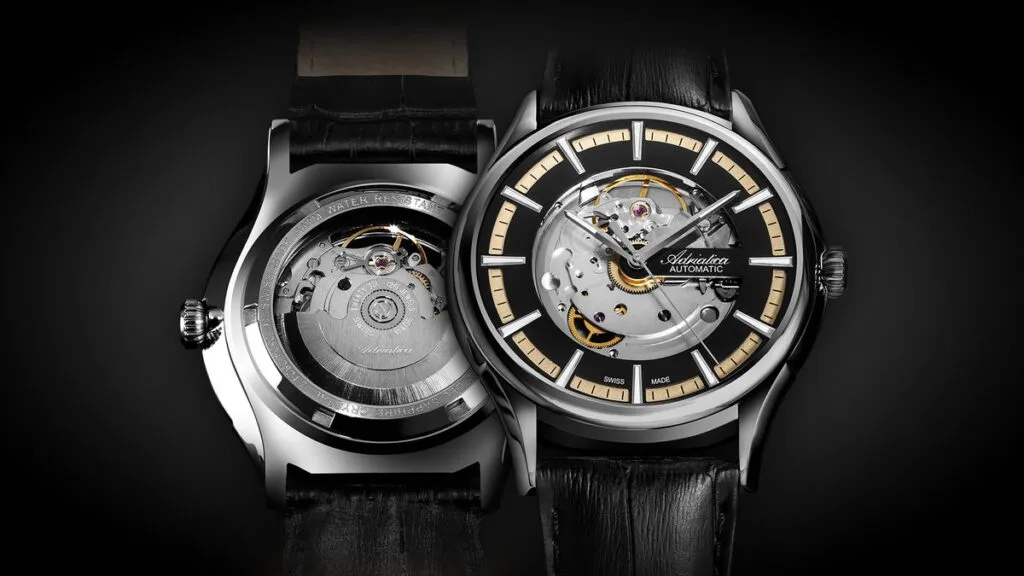 Szwajcarski zegarek męski z widocznym napisem Swiss Made