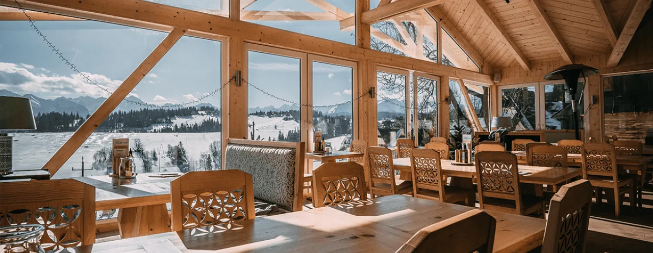 Nowoczesna restauracja Bukowina Tatrzańska widok na Tatry
