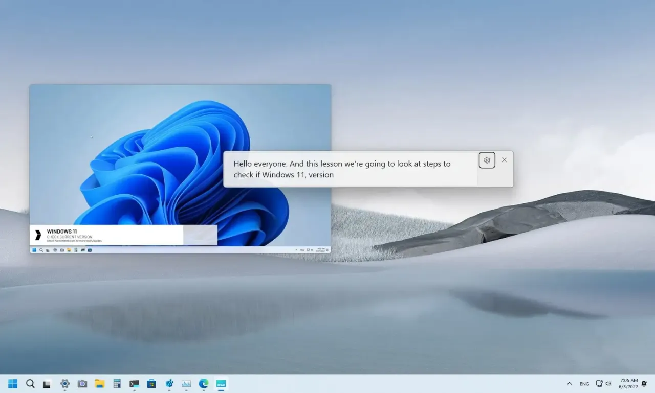 Windows 11 22H2 Live Captions