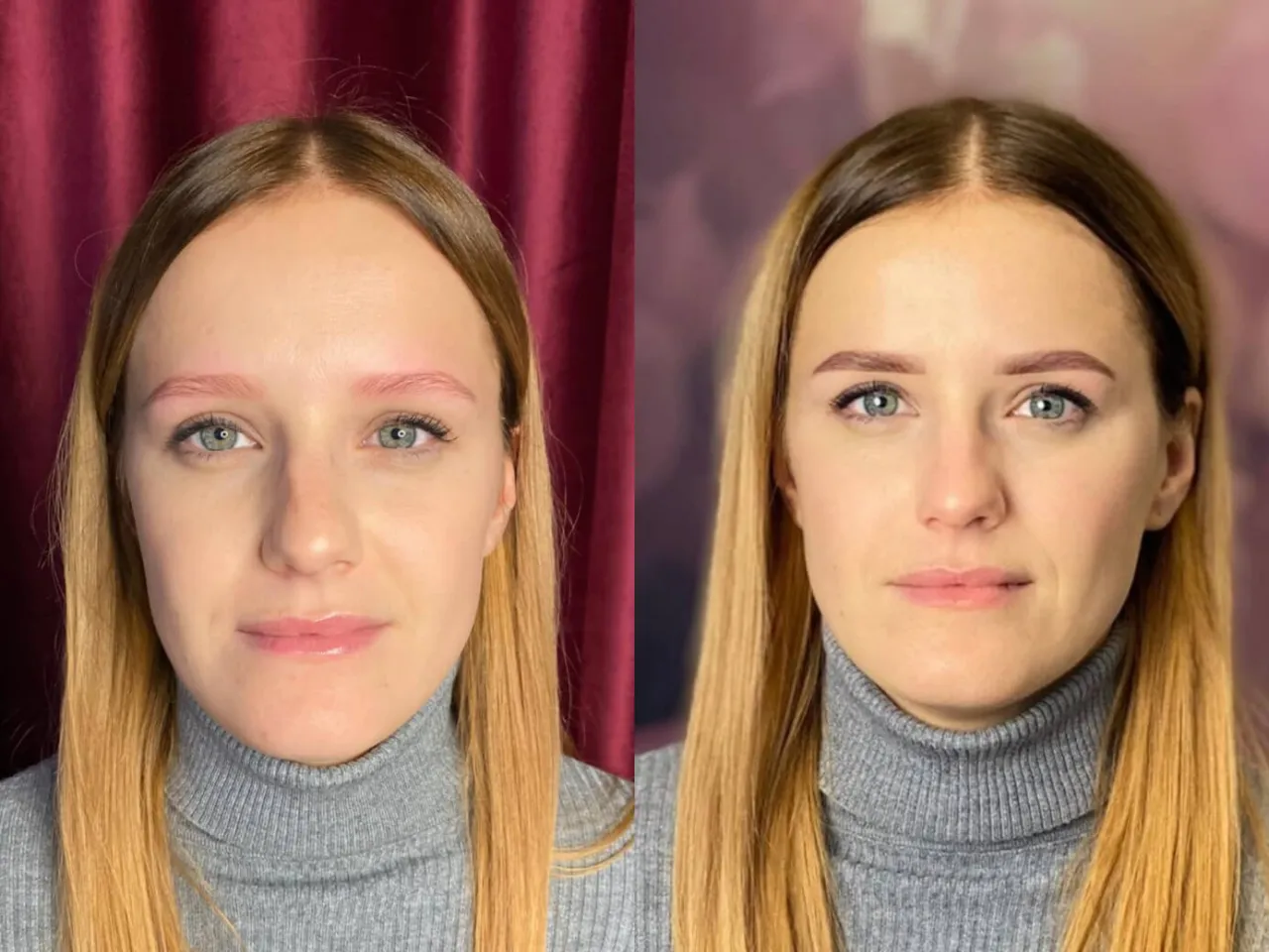 trwałość henny pudrowej przed i po