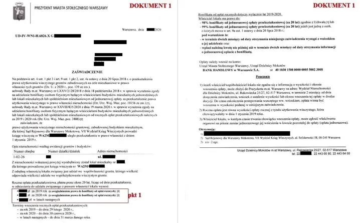 dokumenty przekształcenie prawa własności