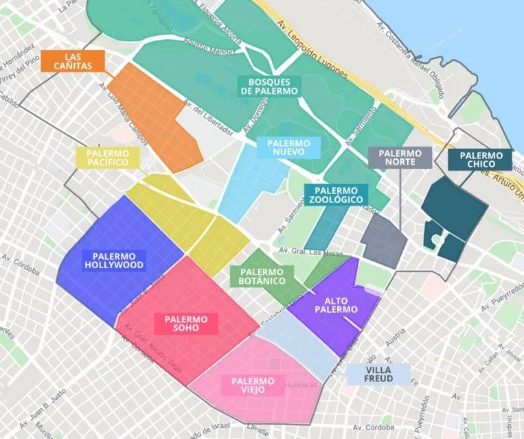 Mapa Palermo bezpieczne dzielnice