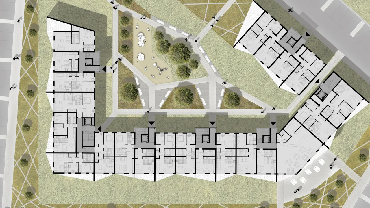 plan nowoczesnego osiedla mieszkaniowego