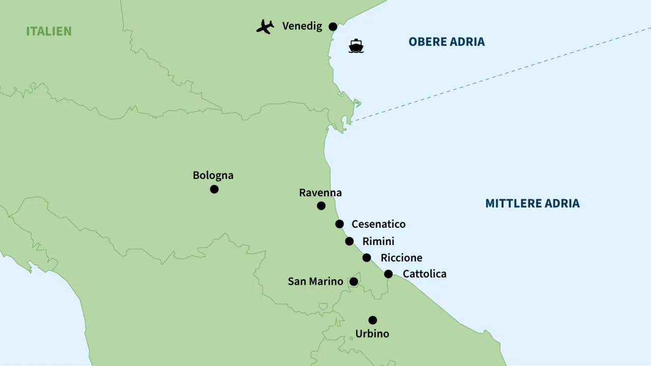 Karte italienische Adria Seeb&auml;der