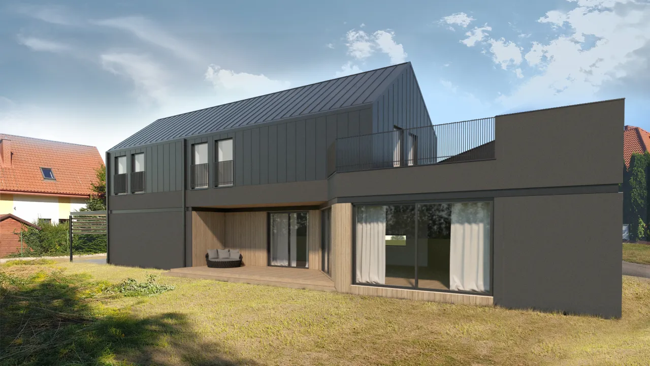 nowoczesna stodoła mała działka