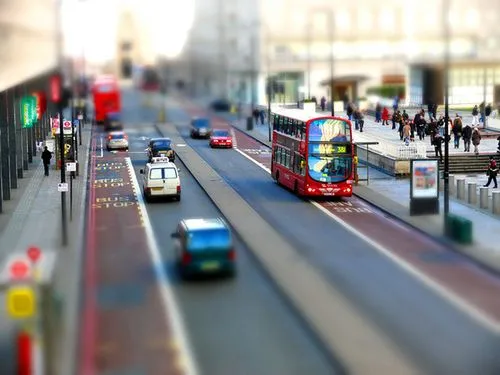 przykład zdjęcia z efektem tilt-shift miniatura miasta