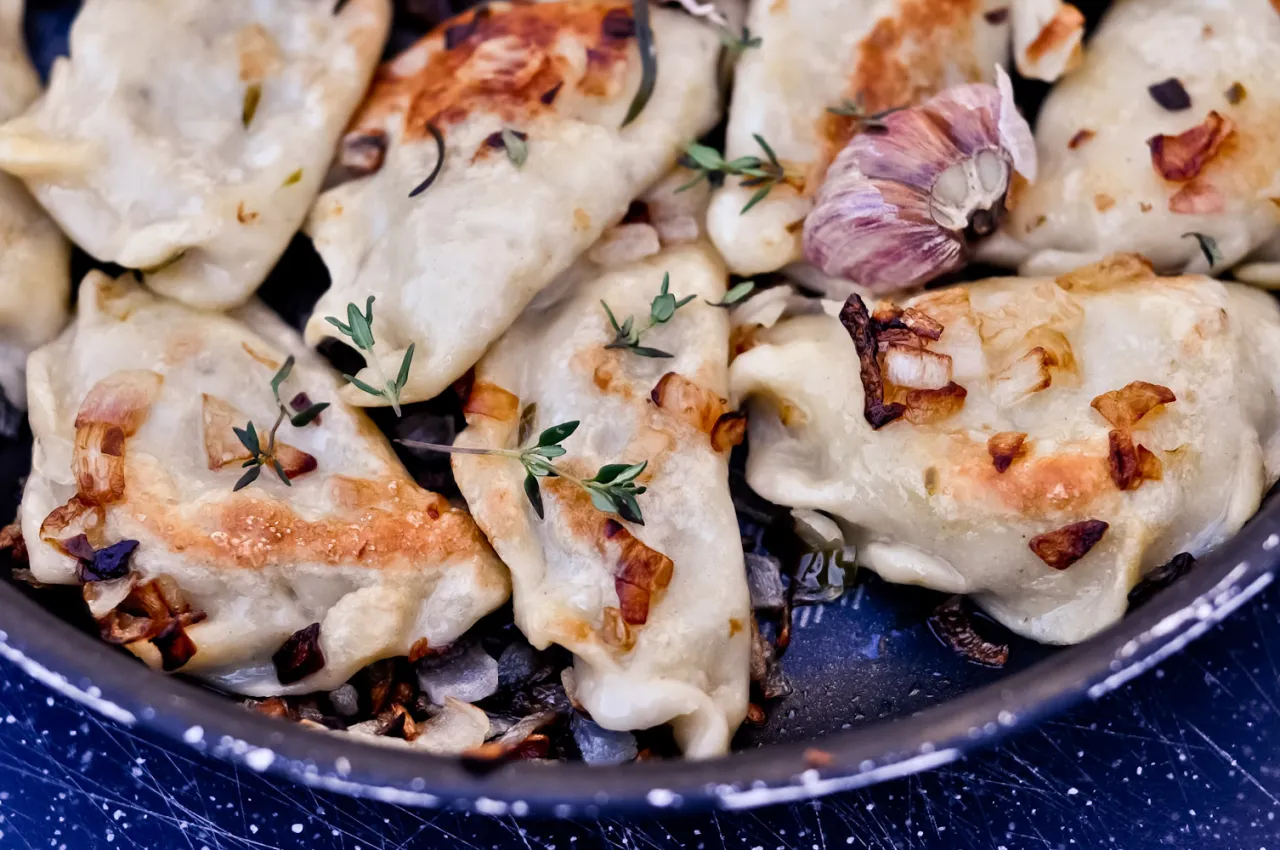 Wegetariańskie pierogi z soczewicą