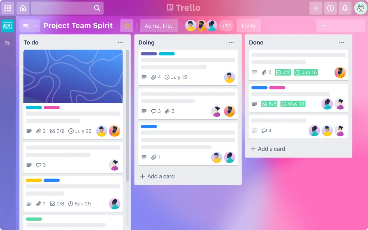 narzędzia do zarządzania projektami Trello Asana Notion