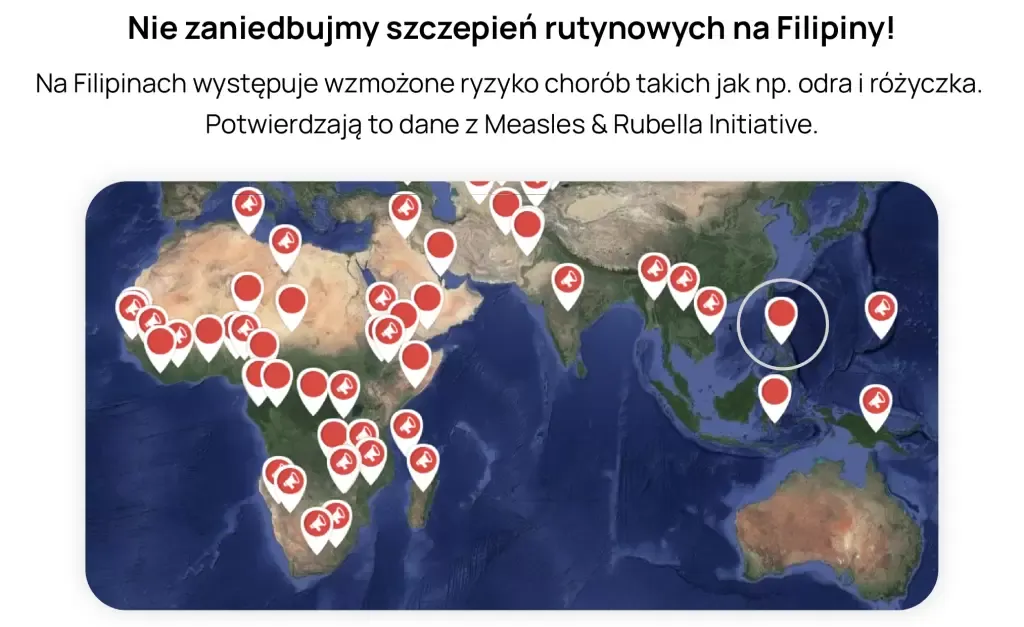 Mapa bezpieczeństwa Filipin regiony ryzyka