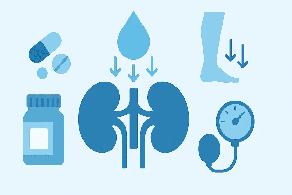 Wskazania do stosowania lek&oacute;w moczopędnych, obrzęki sercowe nerkowe wątrobowe