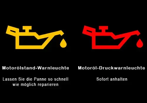 Motor&ouml;l Warnleuchte Symbol