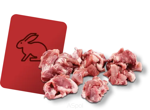 różne części królika dla psa