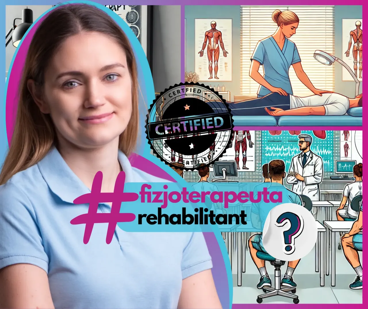 różnice fizjoterapeuta rehabilitant infografika