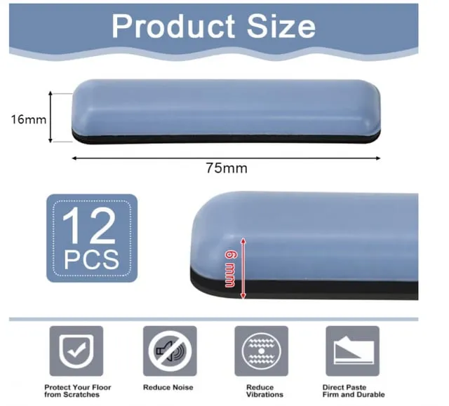 r&oacute;żne rodzaje zabezpieczeń n&oacute;g krzeseł, podkładki filcowe, silikonowe, teflonowe