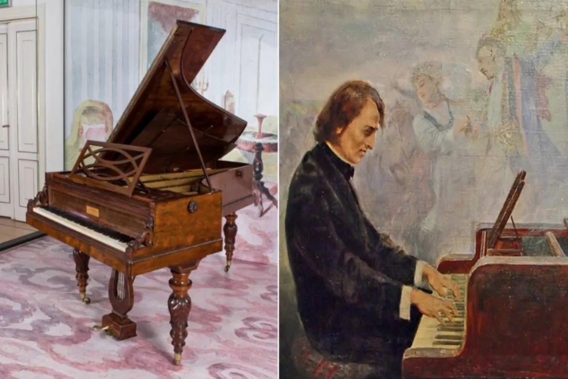 Fryderyk Chopin grający na fortepianie