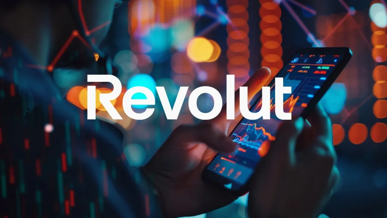 Osoba sprawdza kursy kryptowalut na telefonie Revolut. Dowiedz się, jak wypłacić środki z Revolut kryptowaluty.