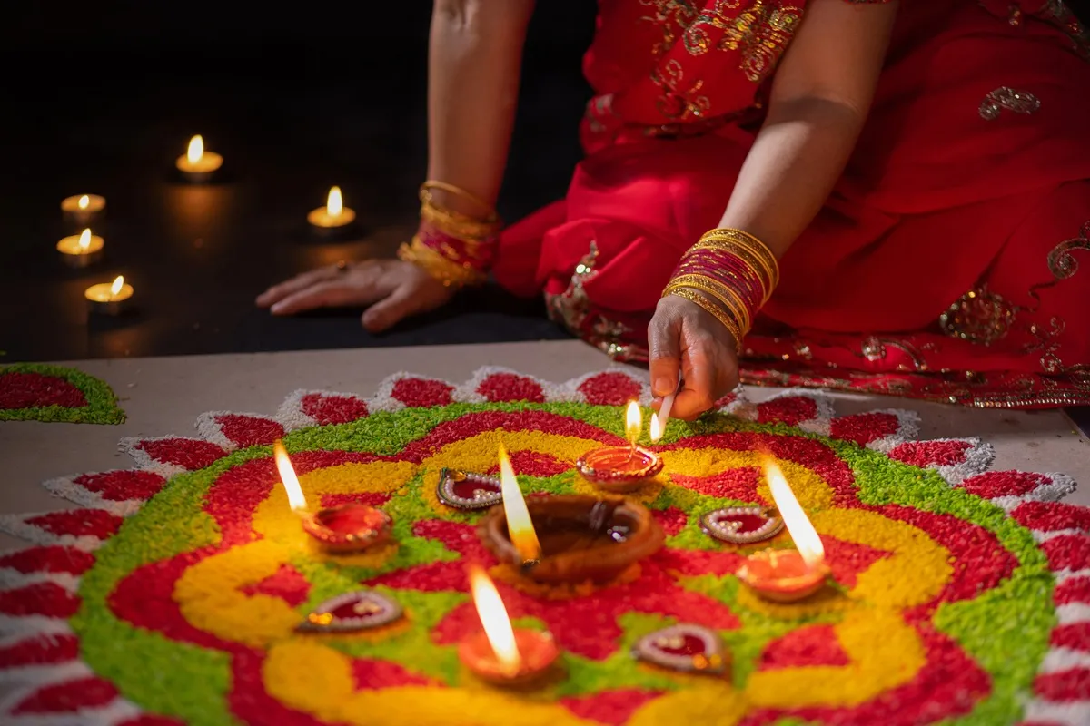 Indyjski festiwal lub domowe rytuały