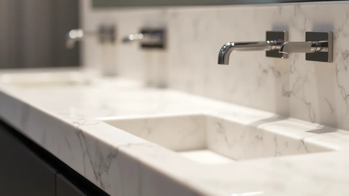 nowoczesne blaty łazienkowe konglomerat trendy 2026