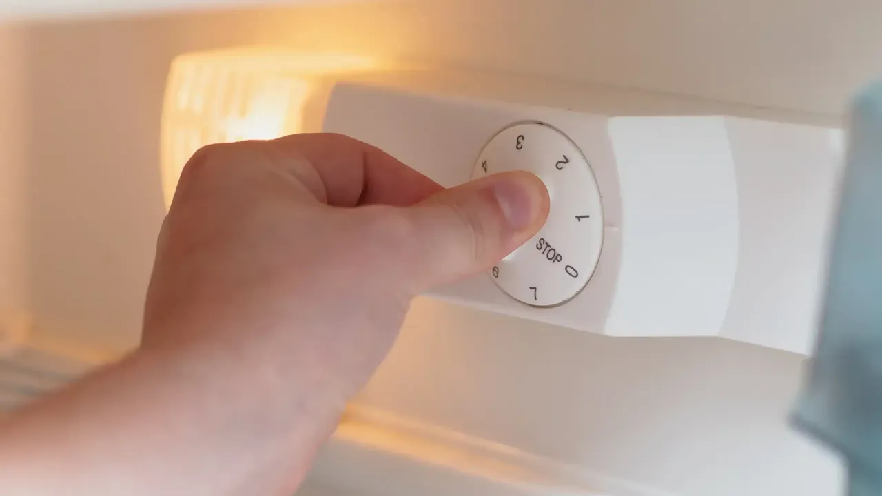 Pokrętło regulacji temperatury w lod&oacute;wce i panel elektroniczny