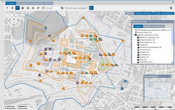 Mapa zabytków Polski geoportal zabytek.gov.pl