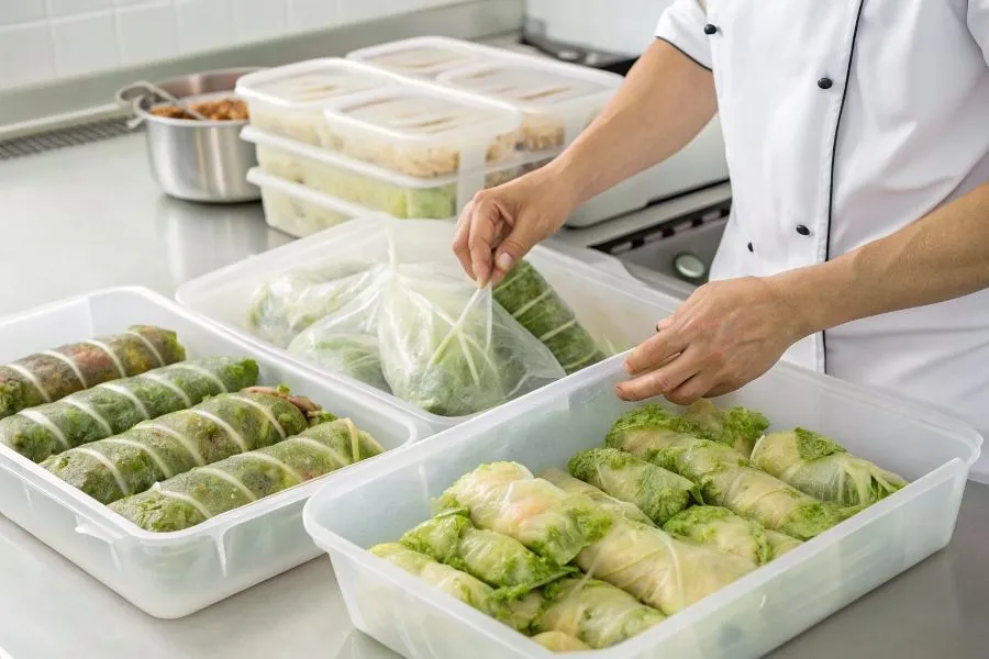 mrożone gołąbki w pojemnikach