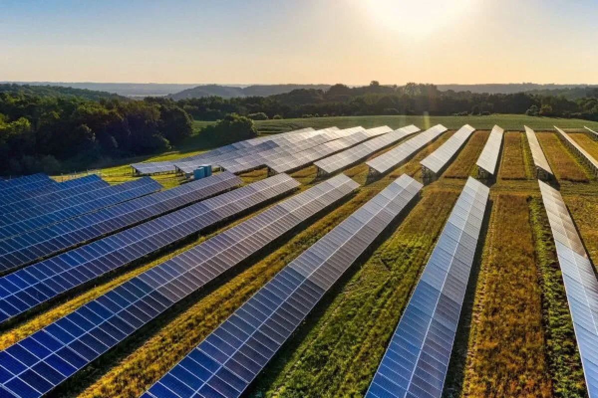 Farma fotowoltaiczna na polu
