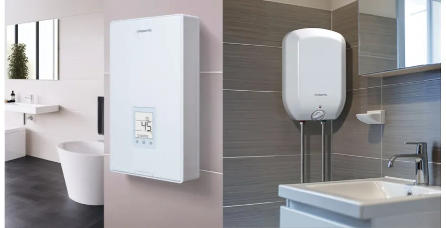 przepływowy podgrzewacz wody vs bojler elektryczny