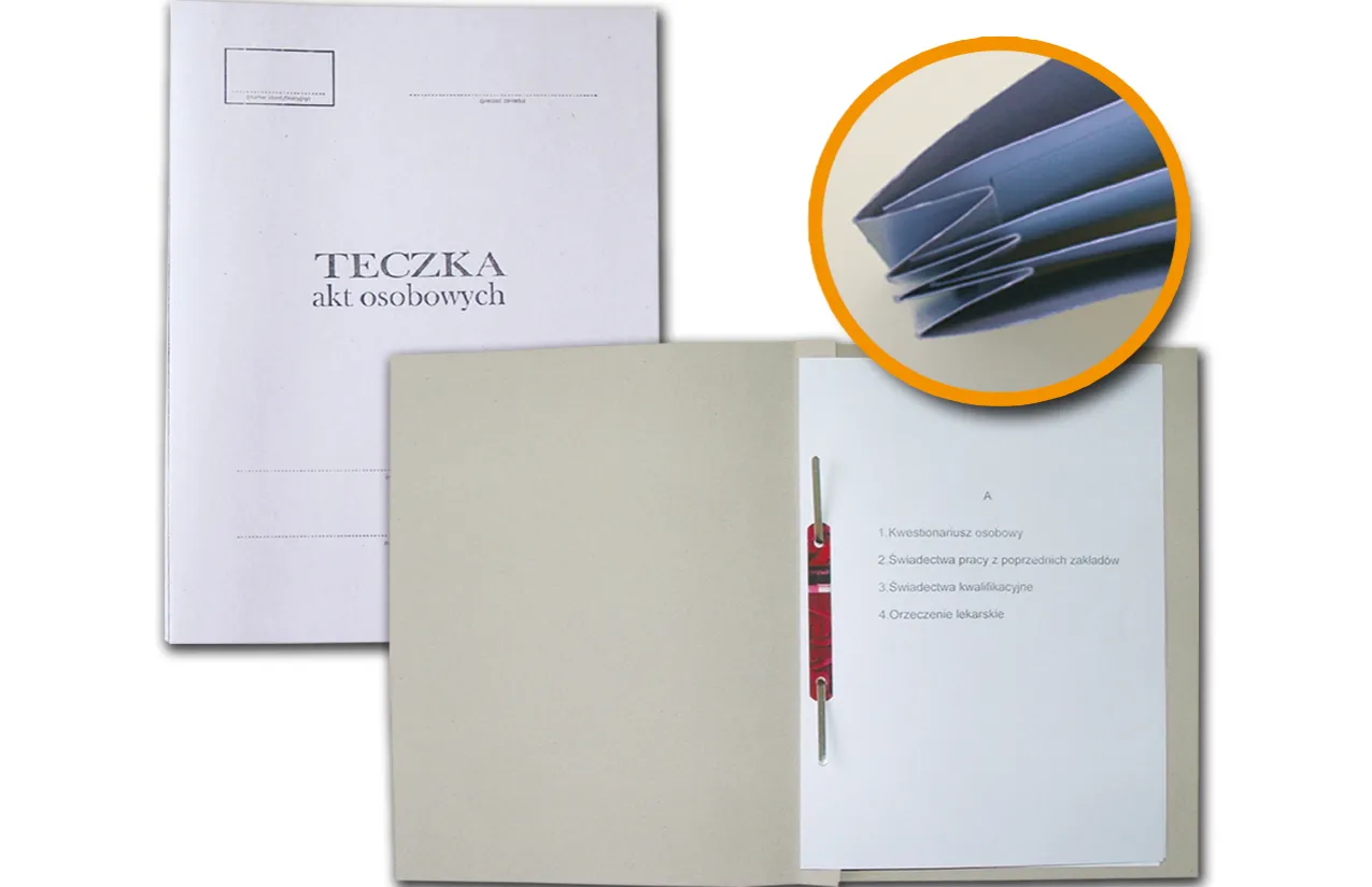 osoba przygotowująca dokumenty na spotkanie, teczka z dokumentami