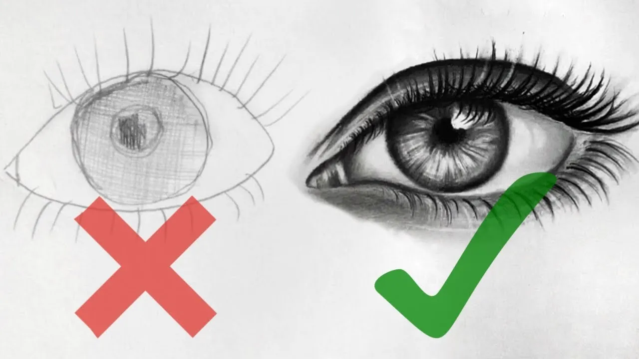 Rysowanie rzęs ołówkiem krok po kroku