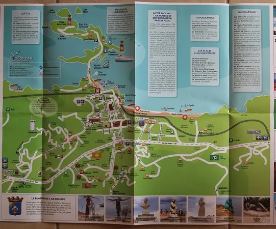 Carte touristique L'&Icirc;le-Rousse points d'int&eacute;r&ecirc;t