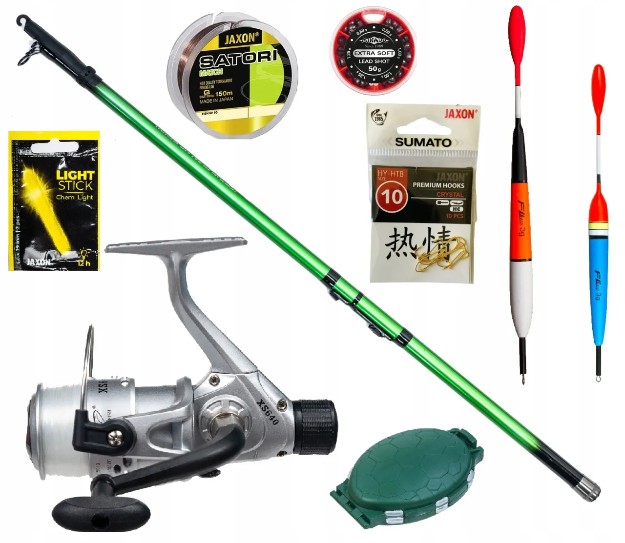 Zestaw boloński kołowrotek żyłka spławik