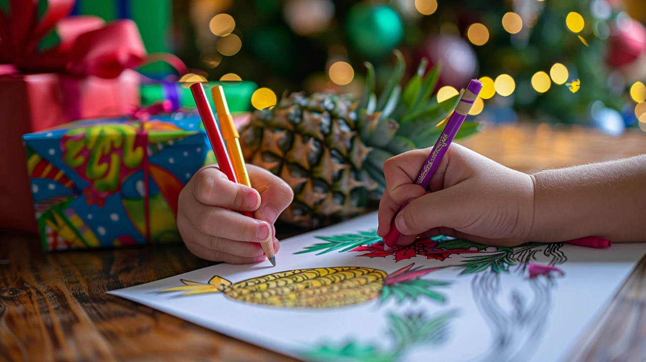 Zdjęcie Kolorowanka na Adwent - Roszpunka i ananas do wydruku dla dzieci