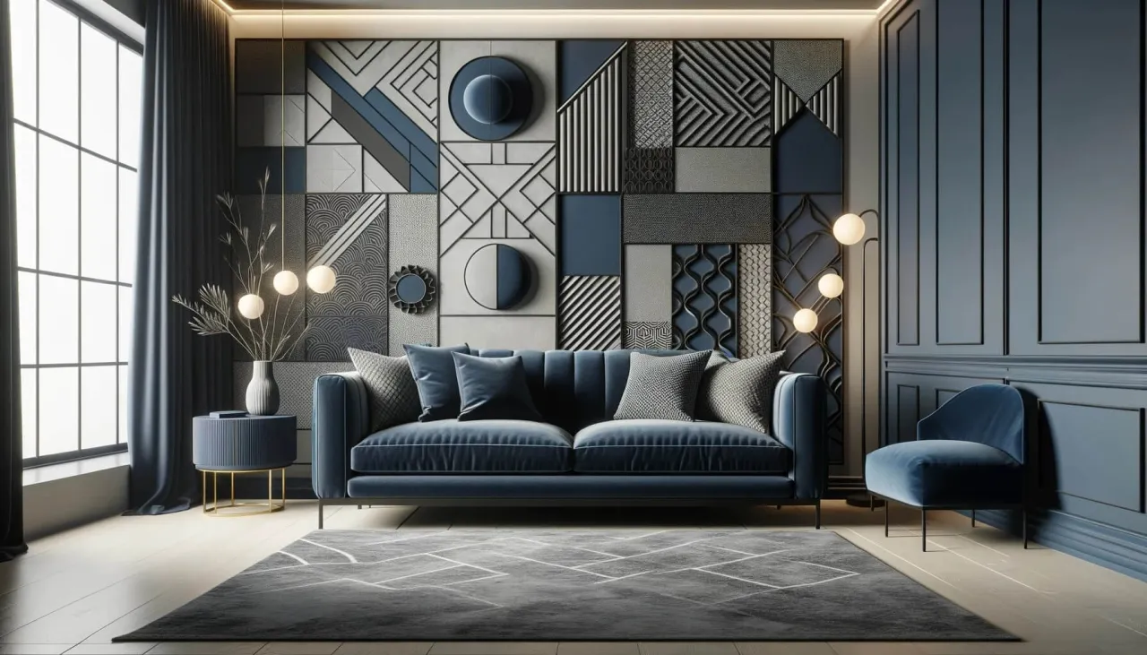 Zdjęcie Jakie ściany do granatowej kanapy? Odkryj idealne kolory dla wnętrza