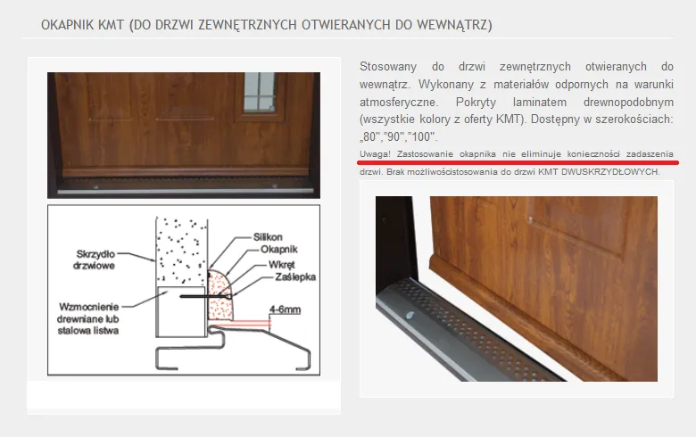 Zdjęcie Okapnik do drzwi zewnętrznych: jak skutecznie chronić przed wodą