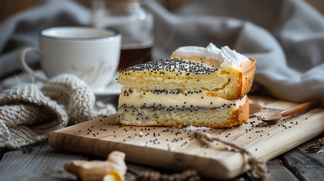Zdjęcie Apetyczne ciasto z makiem i serem: doskonała kombinacja smaków