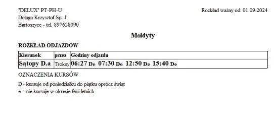 Zdjęcie Rozkład jazdy Bartoszyce Bezledy – Sprawdź godziny i przystanki