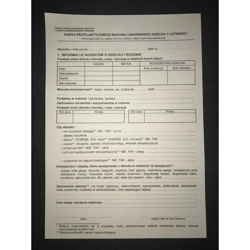 Zdjęcie Jak wypełnić kartę profilaktycznego badania lekarskiego krok po kroku