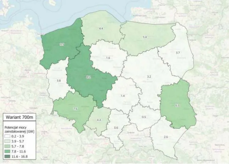 Zdjęcie Mapa lokalizacji farm i elektrowni wiatrowych w Polsce 2023