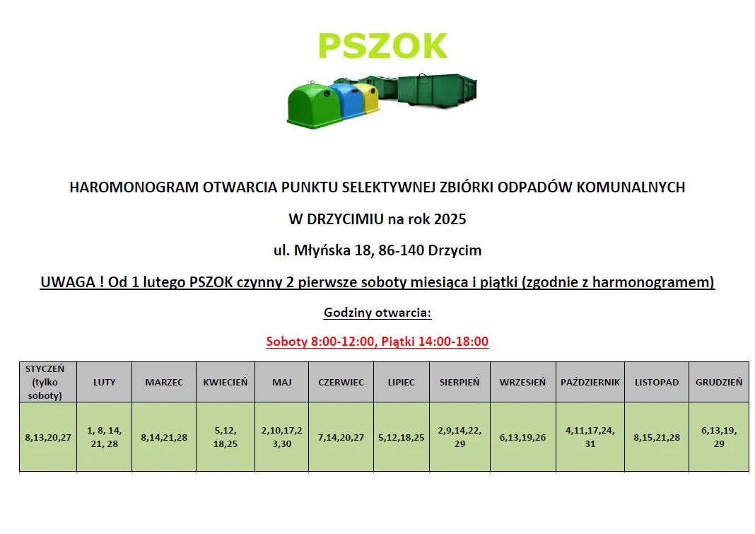 Zdjęcie Godziny otwarcia PSZOK w różnych miastach Polski – sprawdź