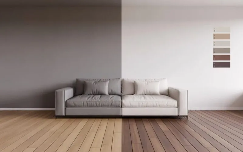 Zdjęcie Jaki kolor ścian do ciemnej podłogi, aby uniknąć przytłoczenia wnętrza?