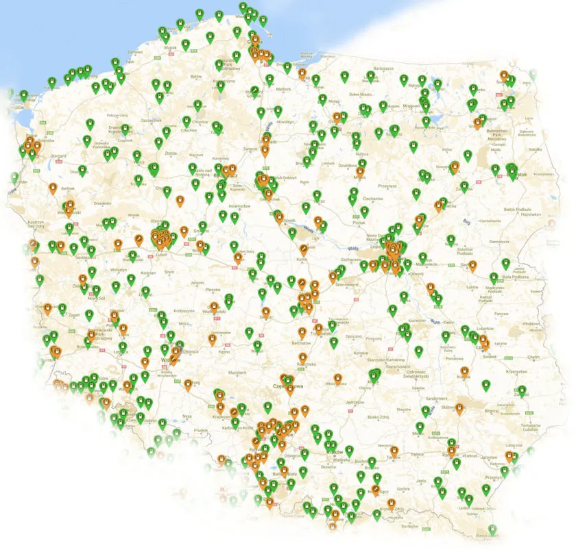 Zdjęcie Stacje ładowania samochodów elektrycznych - znajdź na interaktywnej MAPIE Polski