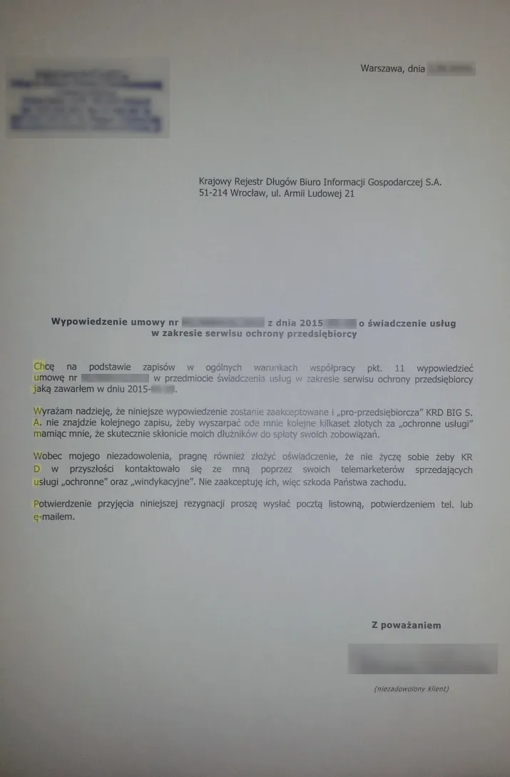 Zdjęcie Jak napisać rozwiązanie umowy z KRD i uniknąć problemów prawnych