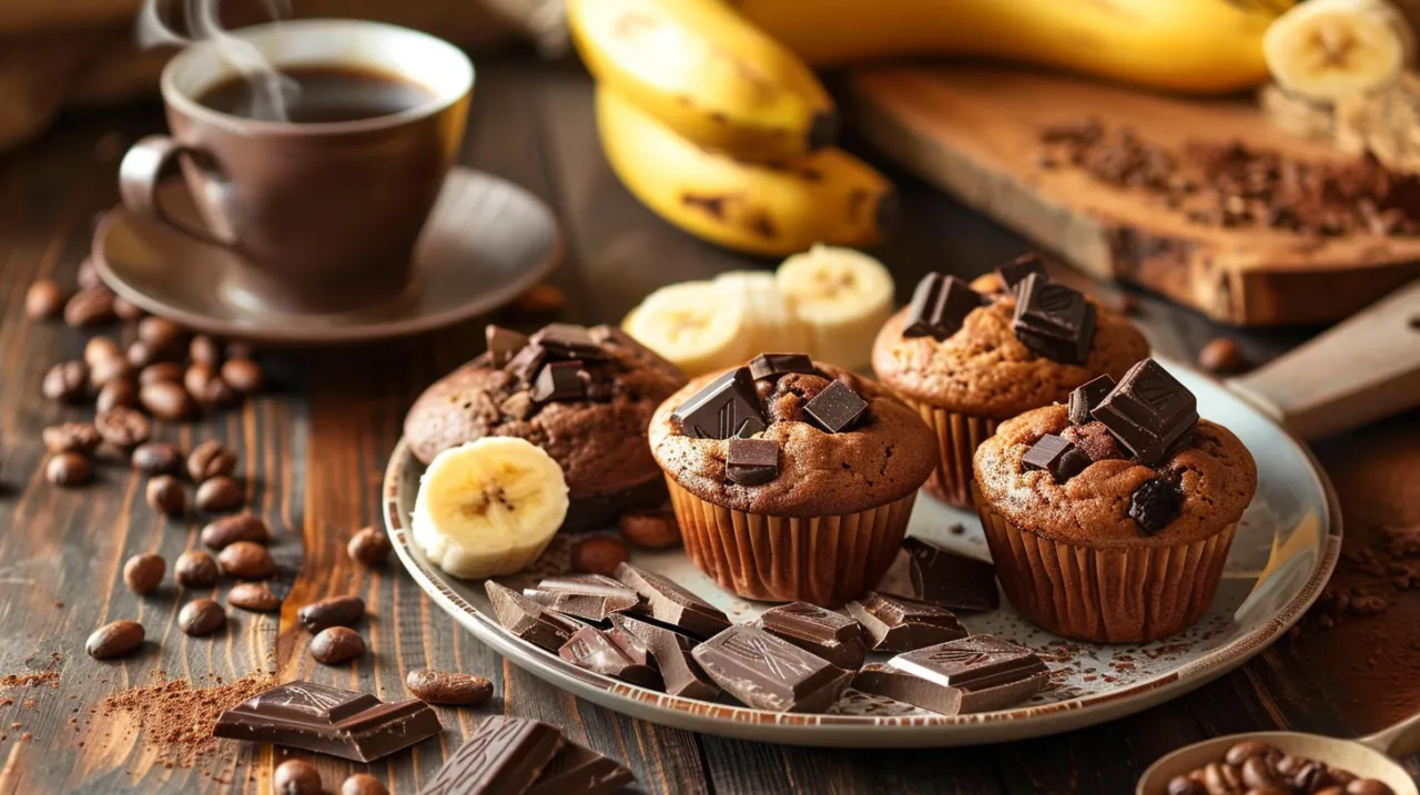 Zdjęcie Muffiny z owocami i kakao: muffinki bananowo-czekoladowe - przepis
