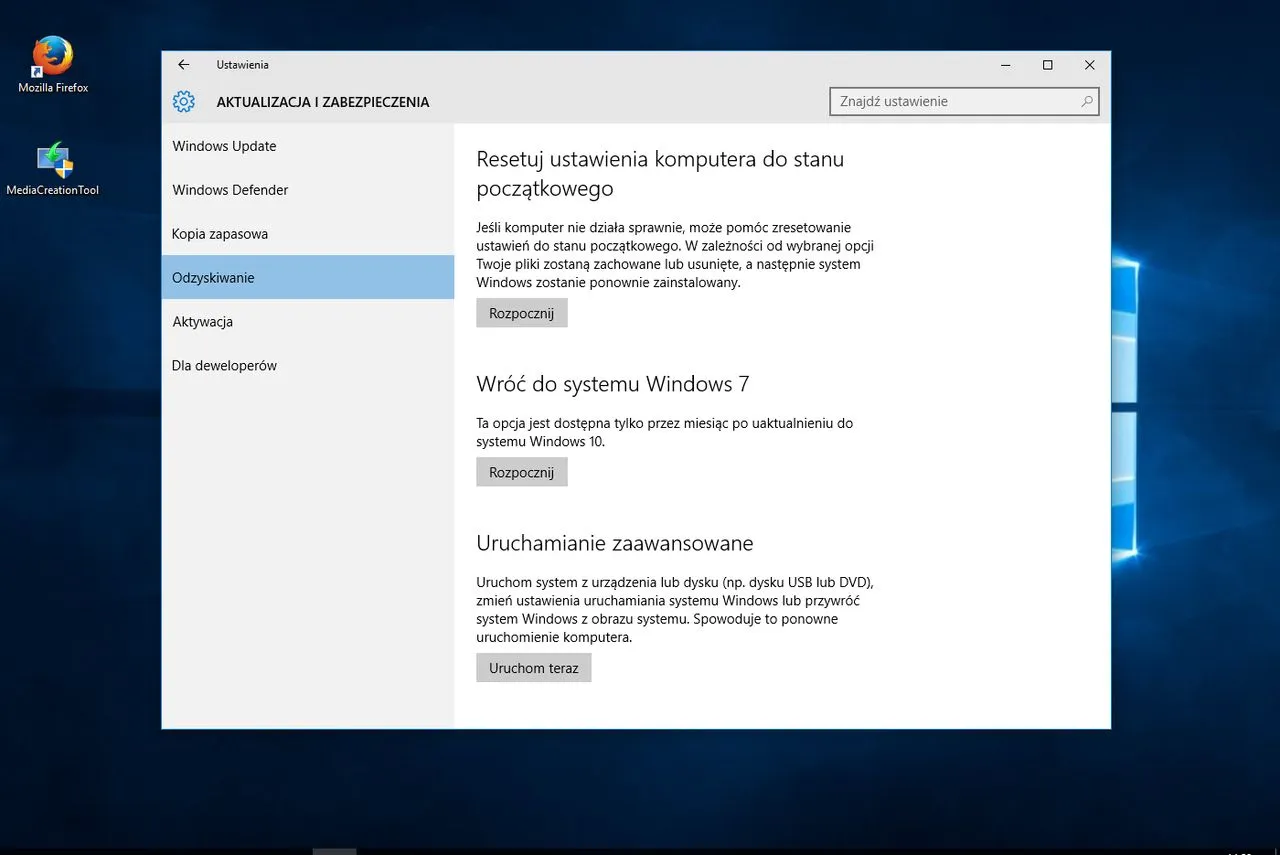 Zdjęcie Jak usunąć Windows 10 i zainstalować Windows 7 bez utraty danych