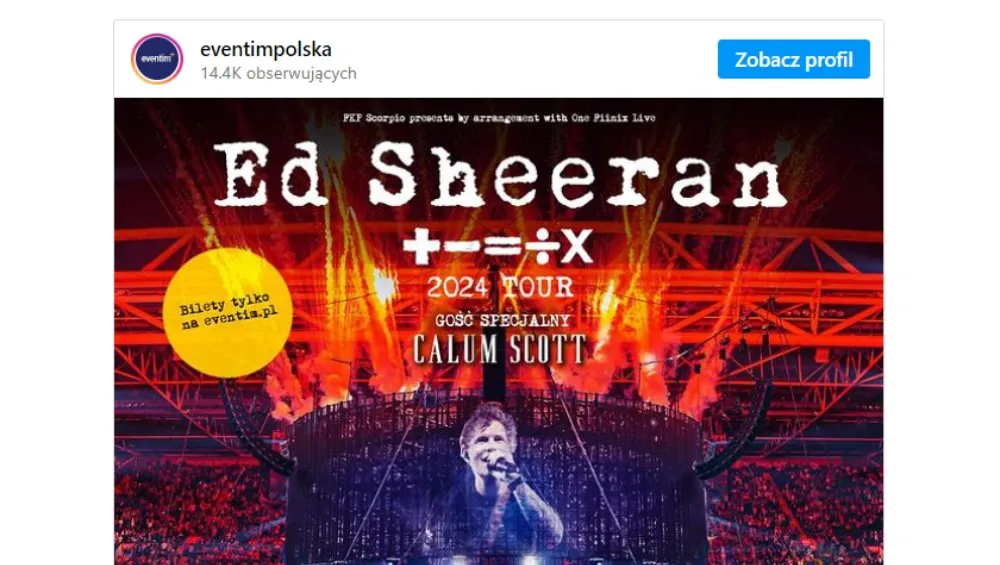Zdjęcie Jak zamówić pamiątkowy bilet na koncert Eda Sheerana i uniknąć oszustw