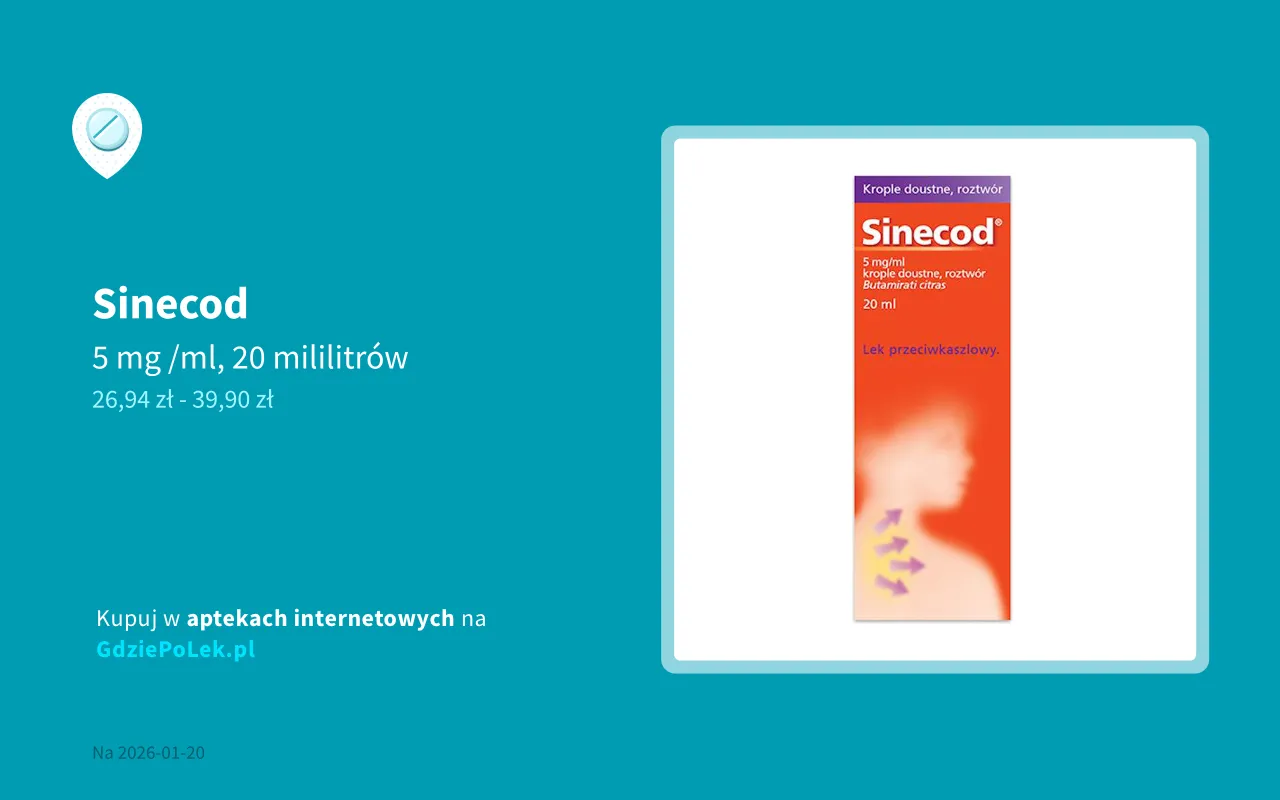 Zdjęcie Sinecod krople bez recepty? Sprawdź, jak działają i kiedy je stosować