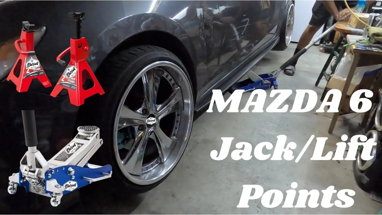 Zdjęcie Mazda 6 gdzie podłożyć lewarek, aby uniknąć uszkodzeń pojazdu