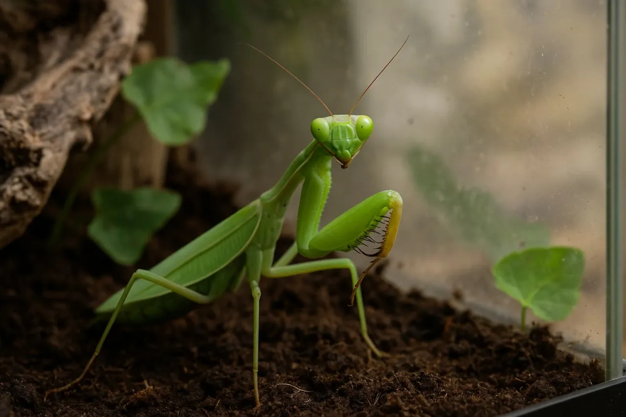 Zdjęcie Jak urządzić terrarium dla modliszki, aby zapewnić jej idealne warunki