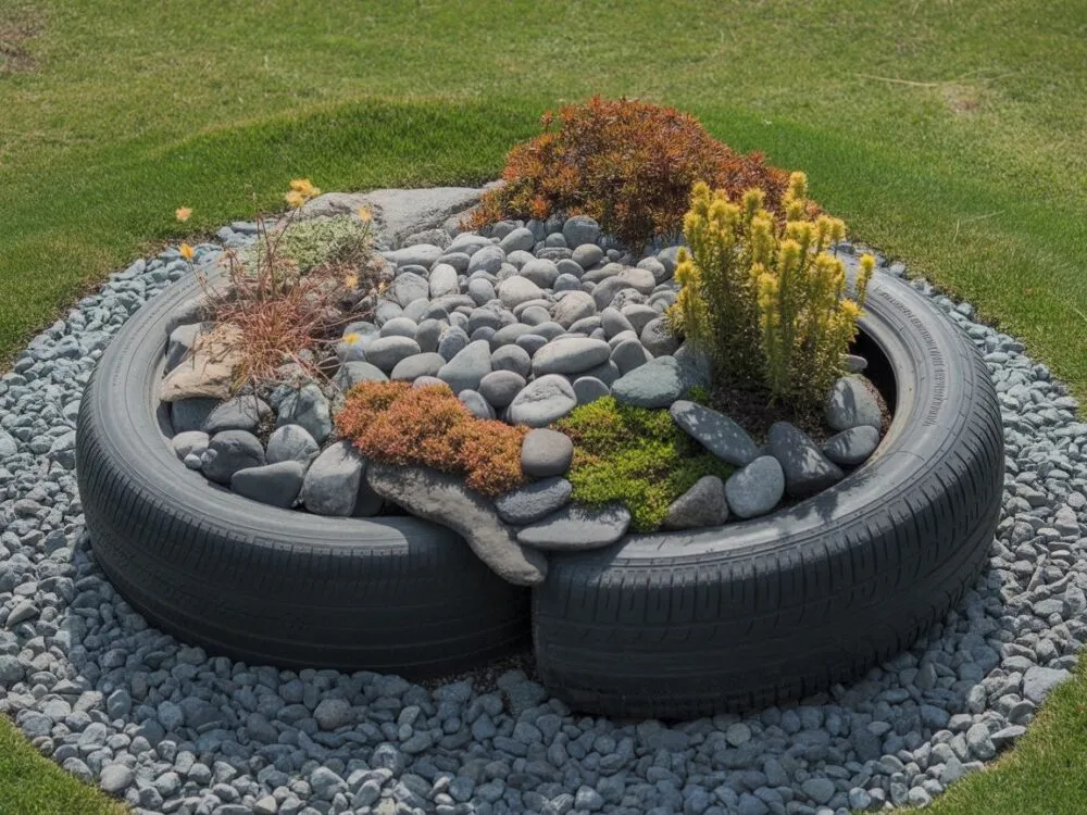 Zdjęcie Jak zrobić skalniak z opon – prosty sposób na ekologiczny ogród krok po kroku